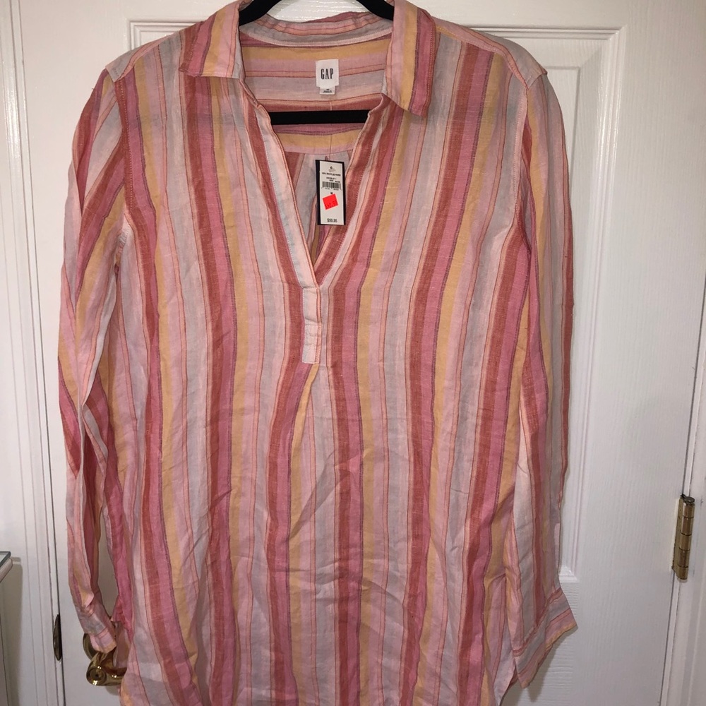 Gap striped v neck tunic